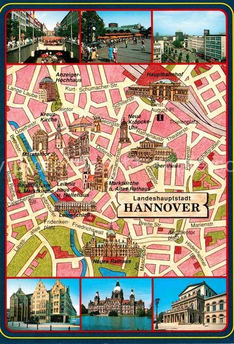 AK / Ansichtskarte Hannover Teilansichten Stadtplan Kat. Hannover Nr