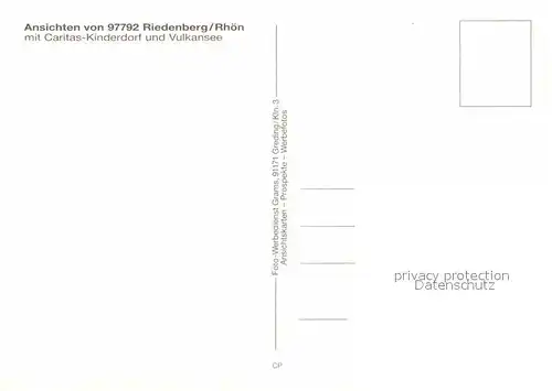 AK / Ansichtskarte Riedenberg Rhoen mit Caritas Kinderdorf und Vulkansee Kat. Riedenberg