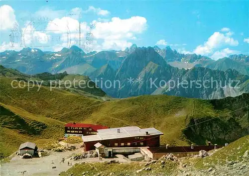 AK / Ansichtskarte Nebelhorn Bergstation mit Hornbachkette Krottenkopd Hoefats Kratzer Kat. Oberstdorf