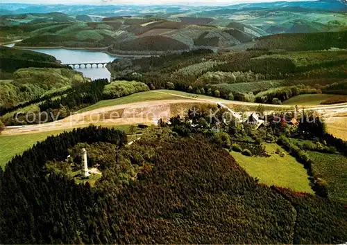 AK / Ansichtskarte Versetalsperre Fliegeraufnahme mit Homert Aussichtsturm Kat. Luedenscheid