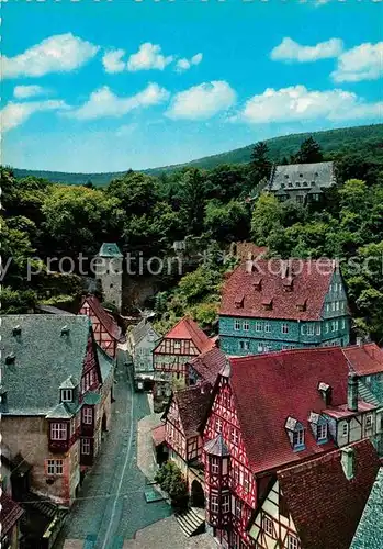 AK / Ansichtskarte Miltenberg Main Fachwerk Schnatterloch mit Stadtmauer und Mildenburg Kat. Miltenberg