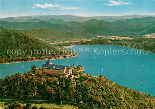 AK / Ansichtskarte Schloss Waldeck Fliegeraufnahme am Edersee Kat. Waldeck
