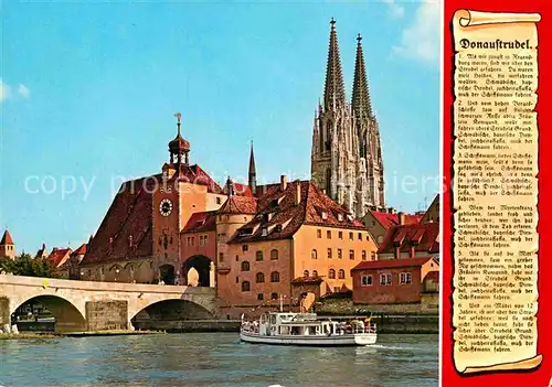 AK / Ansichtskarte Regensburg Donaupartie Steinerne Bruecke Dom Kat. Regensburg