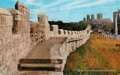 AK / Ansichtskarte York UK The City Walls and Minster Kat. York