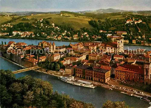 AK / Ansichtskarte Passau Blick vom Oberhaus auf Altstadt Donau Inn und Maria Hilf Kat. Passau
