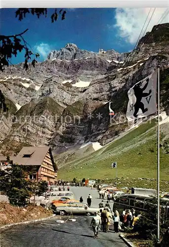 AK / Ansichtskarte Schwaegalp AR Blick von Talstation mit Schwebebahn Gyrenspitz mit Saentis
