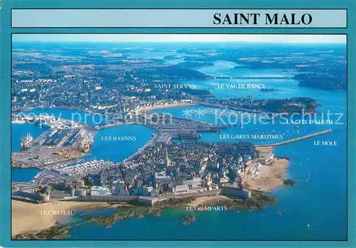 AK / Ansichtskarte Saint Malo Ille et Vilaine Bretagne Fliegeraufnahme Kat. Saint Malo
