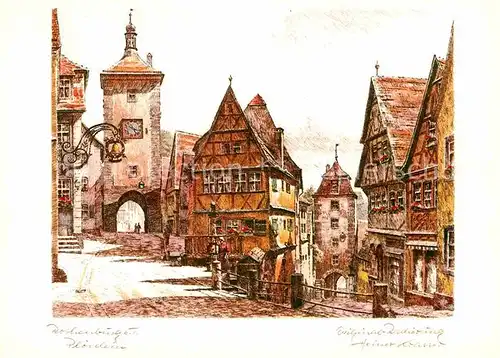 AK / Ansichtskarte Rothenburg Tauber Kuenstlerkarte Ploenlein Heiner Krasser Kat. Rothenburg ob der Tauber