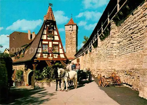 AK / Ansichtskarte Rothenburg Tauber Alts Schmiede Pferdekutsche Kat. Rothenburg ob der Tauber