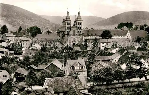 AK / Ansichtskarte Amorbach Stadtbild mit Kirche Kat. Amorbach