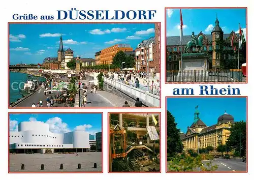 AK / Ansichtskarte Duesseldorf Partie am Rhein Denkmal Gebaeude Architektur Kat. Duesseldorf