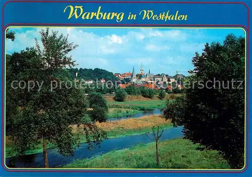 AK / Ansichtskarte Warburg Westfalen Blick ueber die Diemel Kat. Warburg