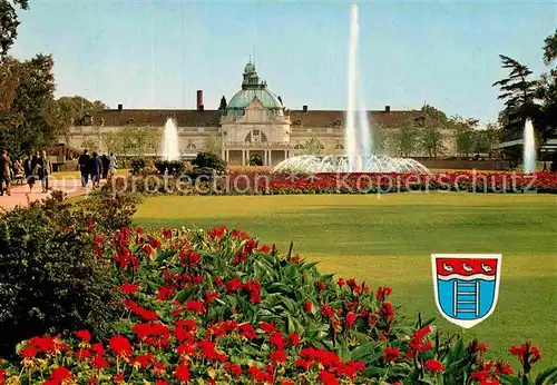 AK / Ansichtskarte Bad Oeynhausen Kurhaus Leuchtfontaene Kurpark Blumenbeet Kat. Bad Oeynhausen