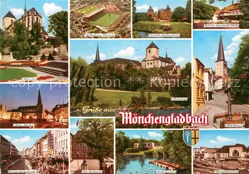 AK / Ansichtskarte Moenchengladbach Muenster Markt Strasse Stadion Abteiberg Rathaus Volksgarten Bahnhof Pumpe Kaiser Friedrich Halle Schloss Kat. Moenchengladbach