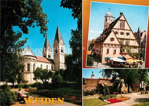 AK / Ansichtskarte Weiden Oberpfalz Max Reger Stadt Kirche Rathaus Park Kat. Weiden i.d.OPf.