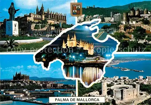 AK / Ansichtskarte Palma de Mallorca Schloss Panorama Kirchen Kat. Palma de Mallorca