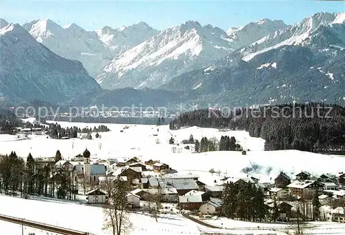 AK / Ansichtskarte Schoellang mit Oberstdorf und Allgaeuer Hochgebirge Kat. Oberstdorf