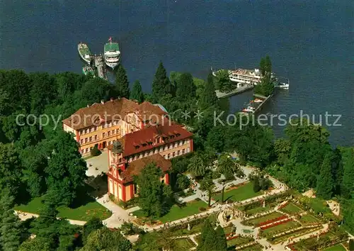 AK / Ansichtskarte Mainau Fliegeraufnahme Schloss Kirche Rosengarten Kat. Konstanz