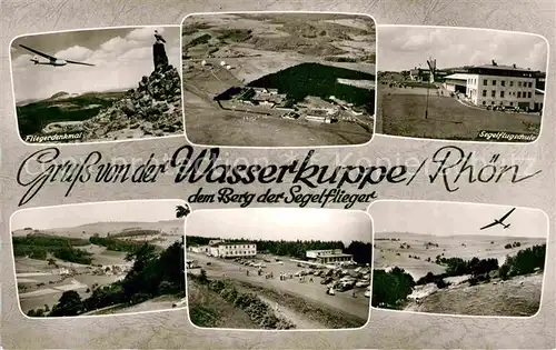 AK / Ansichtskarte Wasserkuppe Rhoen Berg der Segelflieger Fliegerdenkmal Flugschule Kat. Poppenhausen (Wasserkuppe)