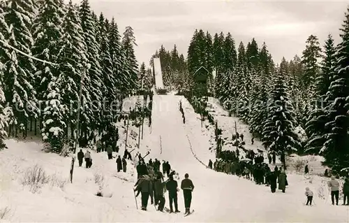 AK / Ansichtskarte Bischofsgruen Ochsenkopf Sprungschanze Wintersportplatz im Fichtelgebirge Kat. Bischofsgruen