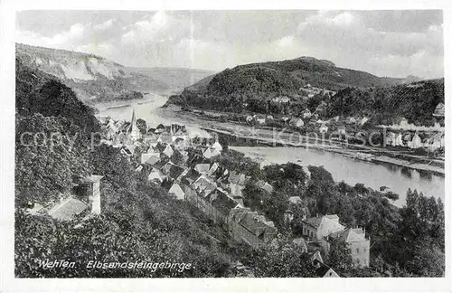 AK / Ansichtskarte Wehlen Sachsen Panorama Elbetal Elbsandsteingebirge Kat. Wehlen