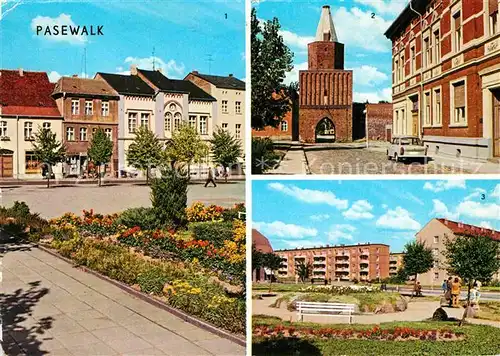 AK / Ansichtskarte Pasewalk Mecklenburg Vorpommern Ernst Thaelmann Platz Muehlentor Platz der Aufbauhelfer Kat. Pasewalk