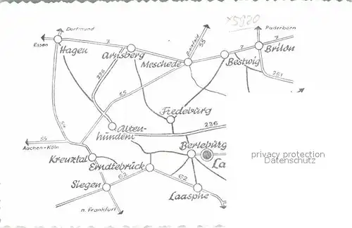 AK / Ansichtskarte Berleburg Bad Gasthof Erholung Panoramakarte Kat. Bad Berleburg