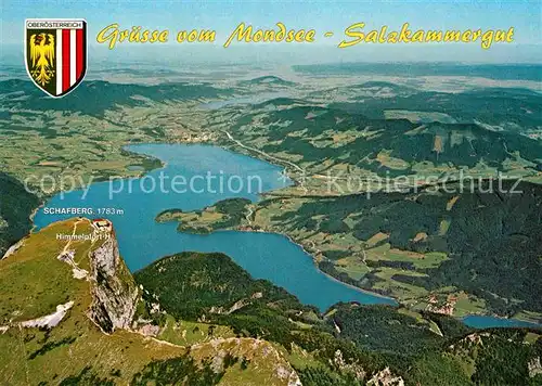 AK / Ansichtskarte Mondsee Salzkammergut Fliegeraufnahme mit Irrsee Kat. Mondsee