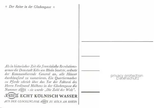AK / Ansichtskarte Koeln Rhein Der Reiter in der Glockengasse Gemaelde Kat. Koeln