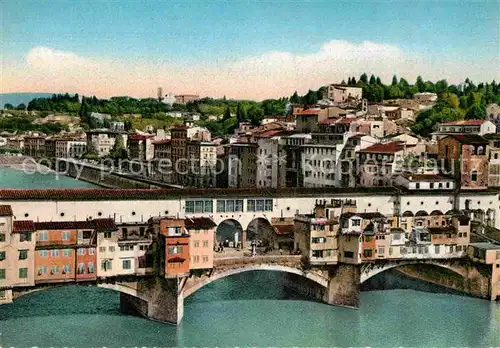 AK / Ansichtskarte Firenze Toscana Ponte Vecchio e collina di San Miniato Kat. Firenze