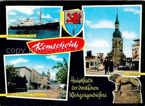 AK / Ansichtskarte Remscheid Patronatsschiff der Stadt Staatstheater Rathaus Ev Stadtkirche Kat. Remscheid