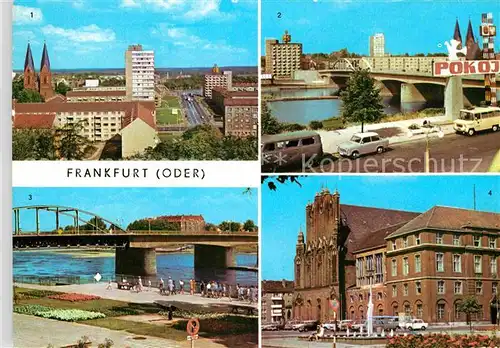 AK / Ansichtskarte Frankfurt Oder Stadtblick vom polnischen Ufer Bruecke der Freundschaft Rathaus Kat. Frankfurt Oder