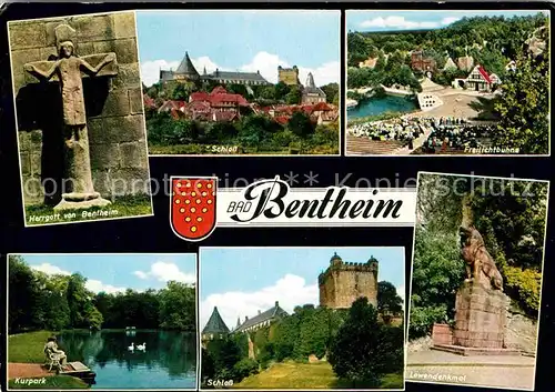 AK / Ansichtskarte Bad Bentheim Herrgott von Bentheim Schloss Freilichtbuehne Kurpark Schloss Loewendenkmal Kat. Bad Bentheim