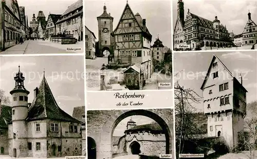 AK / Ansichtskarte Rothenburg Tauber Roedergasse Hegereiterhaus Topplerschloesschen Ploenlein  Kat. Rothenburg ob der Tauber