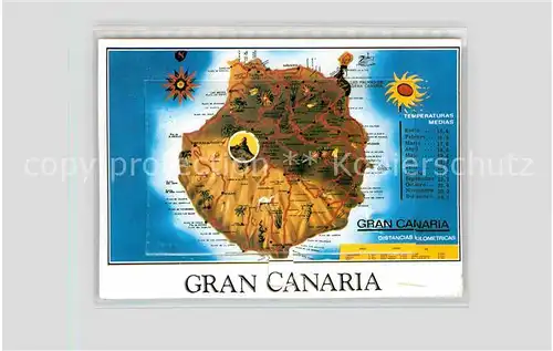 AK / Ansichtskarte Gran Canaria Leporello Landkarte Lageplan Kat. Spanien