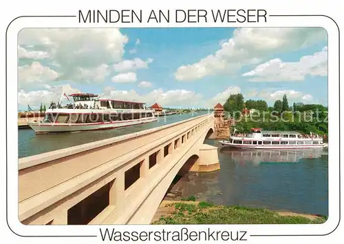 AK / Ansichtskarte Minden Westfalen Weserpartie Wasserstrassenkreuz Kat. Minden