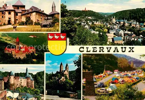 AK / Ansichtskarte Clervaux Chateau Abbaye Eglise Camping Kat. Clervaux