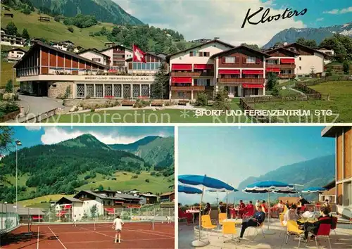 AK / Ansichtskarte Klosters GR Sport  und Ferienzentrum Terrasse Tennisplatz Kat. Klosters