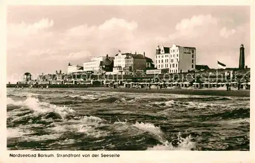 AK / Ansichtskarte Borkum Nordseebad Strandfront von der Seeseite Kat. Borkum