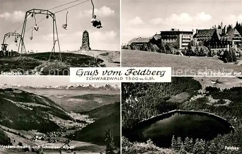 AK / Ansichtskarte Feldberg Schwarzwald Sesselbahn Hotel Feldberger Hof Feldsee Menzenschwand Schweizer Alpen Kat. Feldberg (Schwarzwald)