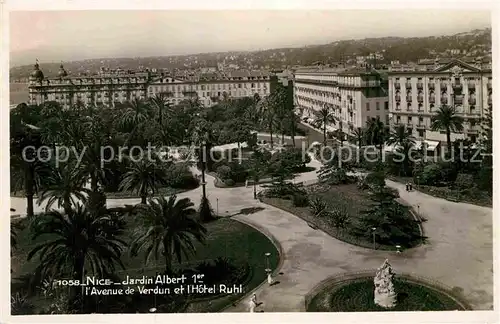 AK / Ansichtskarte Nice Alpes Maritimes Jardin Albert Avenue de Verdun Hotel Ruhl Kat. Nice