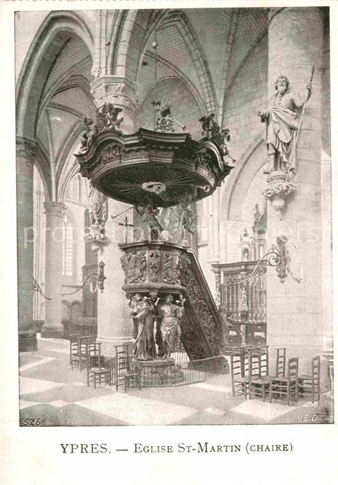 AK / Ansichtskarte Ypres Ypern West Vlaanderen Eglise Saint Martin ... AK / Ansichtskarte Ypres Ypern West Vlaanderen Eglise Saint Martin ...