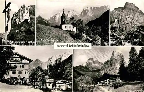 AK / Ansichtskarte Kufstein Tirol Panorama Kaisertal Stripsenjoch Kreuz Kapelle Pfandlhof Hinterbaerenbad Alpen Kat. Kufstein