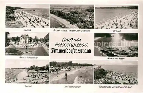 AK / Ansichtskarte Timmendorfer Strand Strand Uhr Wellenrauschen Strandhalle Terrasse Abendstimmung Kat. Timmendorfer Strand