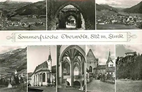 AK / Ansichtskarte Oberwoelz Stadt Sommerfrische Ortsmotive mit Kirche Kat. Oberwoelz Stadt