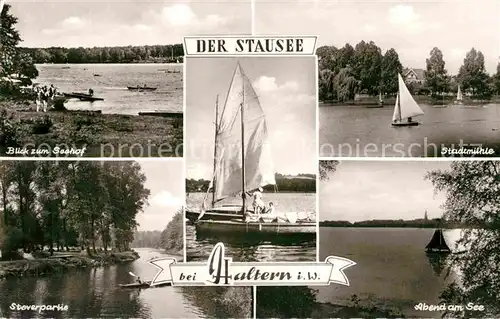 AK / Ansichtskarte Haltern See Seehof Stadtmuehle Steverpartie Abend am See