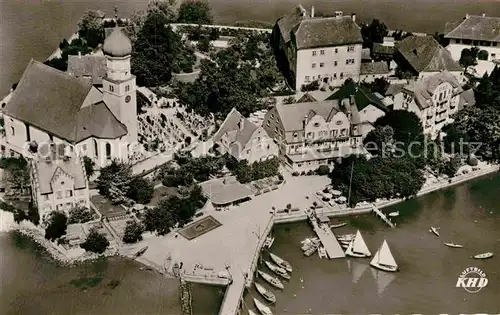 AK / Ansichtskarte Wasserburg Bodensee Fliegeraufnahme Schloss Kat. Wasserburg (Bodensee)