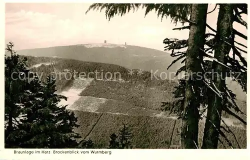 AK / Ansichtskarte Braunlage Brockenblick vom Wurmberg  Kat. Braunlage Harz