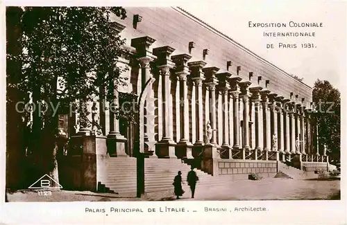 AK / Ansichtskarte Paris Exposition Coloniale Internationale Palais Principal de l Italie  Kat. Paris