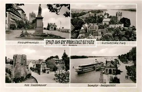 AK / Ansichtskarte Eltville Rhein Rheinpromenade Burg Dampfer Anlegestelle Alte Stadtmauer  Kat. Eltville am Rhein
